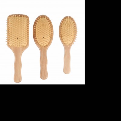 Scalp Massage Air Cushion Wooden Round Square Paddle Brush Set