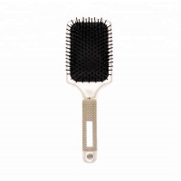 Gold Color Cushion Hair Paddle Brush Square Design Hair Cushion Tangle Brush For Scalp Massage