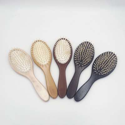 wooden hair brush massage comb paddle brush cushion wood teeth brush