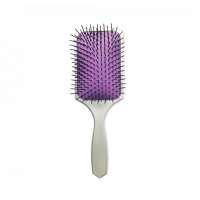 Xinlinda brand fashion popular shiny sliver plastic beauty salon care cushion paddle massage hair brush