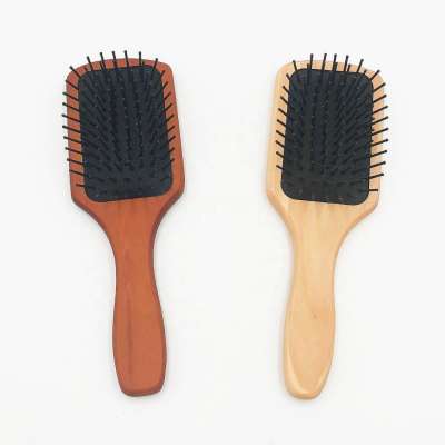 air cushion hair brush nylon hair detangler wood paddle hair brush