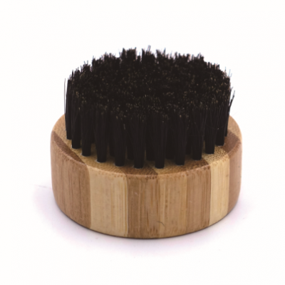 Natural small Boar Bristle Round Wood Handle Bamboo handle FSC Men's Beard Brush